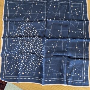 Source Unknown Navy Blue Star Constellation Silk Scarf